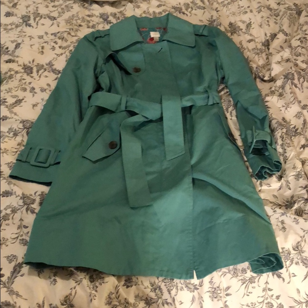 LC Lauren Conrad Teal Trench Coat